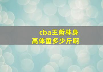 cba王哲林身高体重多少斤啊