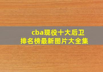 cba现役十大后卫排名榜最新图片大全集