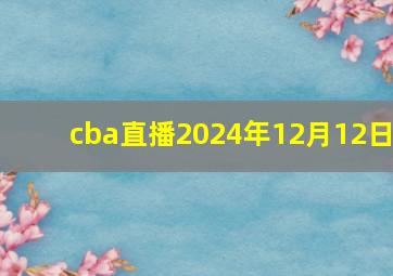 cba直播2024年12月12日