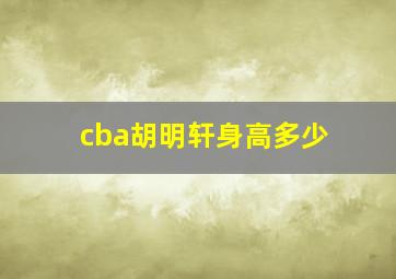 cba胡明轩身高多少