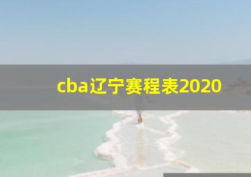 cba辽宁赛程表2020