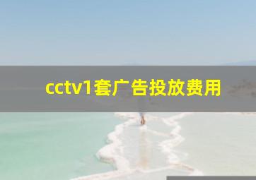 cctv1套广告投放费用