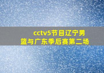 cctv5节目辽宁男篮与广东季后赛第二场