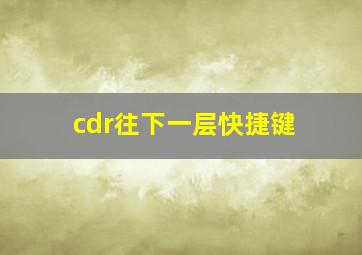 cdr往下一层快捷键