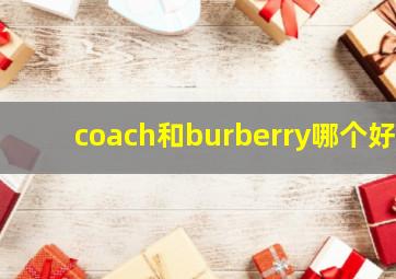 coach和burberry哪个好