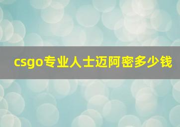 csgo专业人士迈阿密多少钱