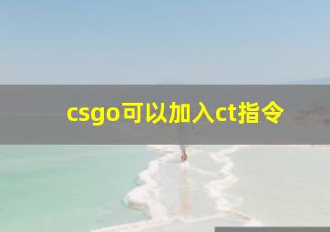 csgo可以加入ct指令