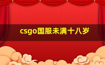 csgo国服未满十八岁