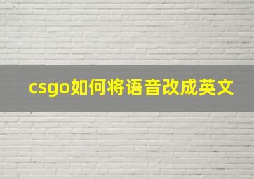 csgo如何将语音改成英文