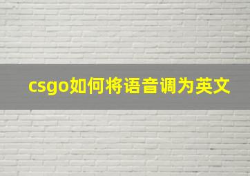 csgo如何将语音调为英文