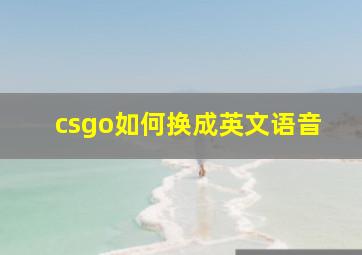 csgo如何换成英文语音