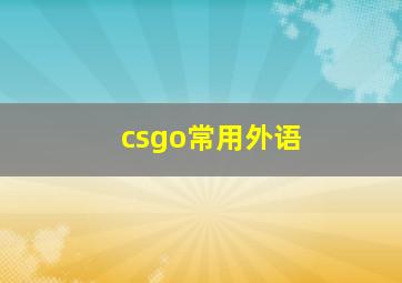 csgo常用外语