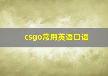 csgo常用英语口语