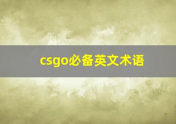 csgo必备英文术语