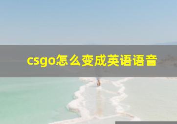 csgo怎么变成英语语音