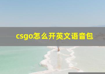 csgo怎么开英文语音包