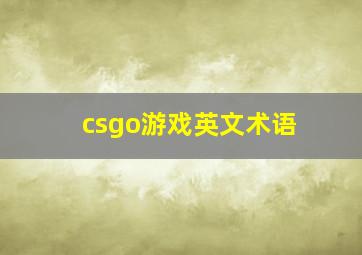 csgo游戏英文术语