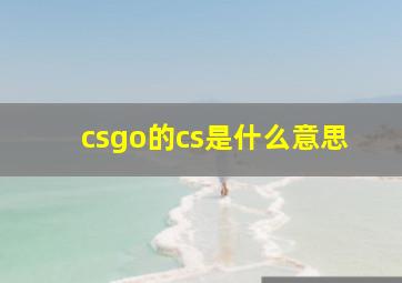 csgo的cs是什么意思