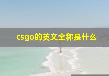 csgo的英文全称是什么