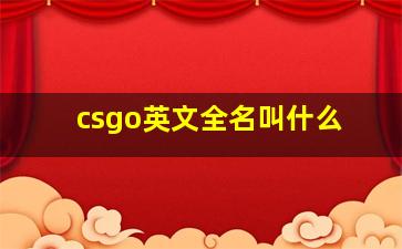 csgo英文全名叫什么