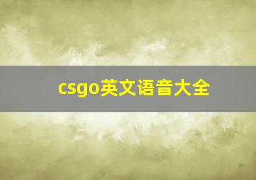 csgo英文语音大全