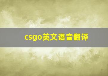 csgo英文语音翻译