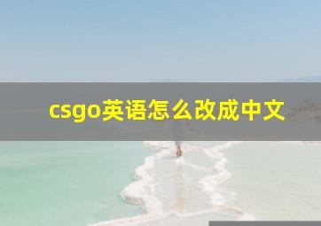 csgo英语怎么改成中文