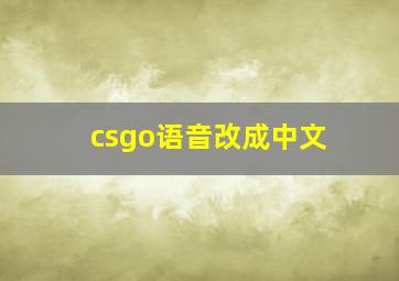 csgo语音改成中文