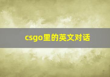 csgo里的英文对话