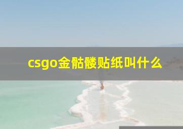 csgo金骷髅贴纸叫什么