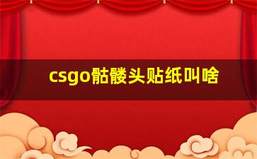 csgo骷髅头贴纸叫啥