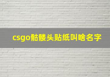 csgo骷髅头贴纸叫啥名字