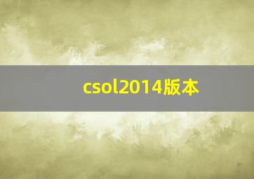 csol2014版本