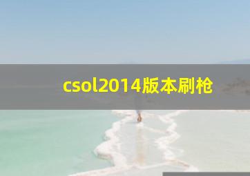 csol2014版本刷枪