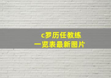 c罗历任教练一览表最新图片