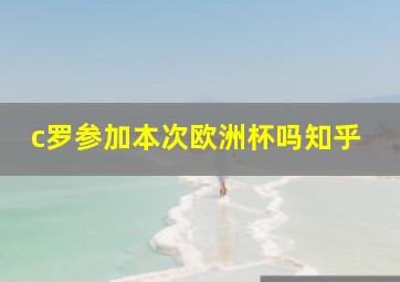 c罗参加本次欧洲杯吗知乎