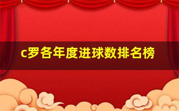 c罗各年度进球数排名榜