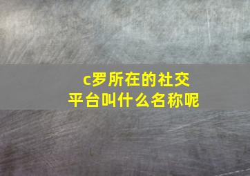 c罗所在的社交平台叫什么名称呢