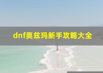 dnf奥兹玛新手攻略大全