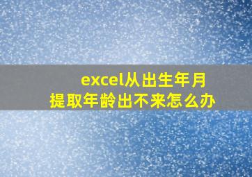 excel从出生年月提取年龄出不来怎么办