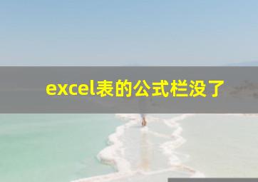 excel表的公式栏没了