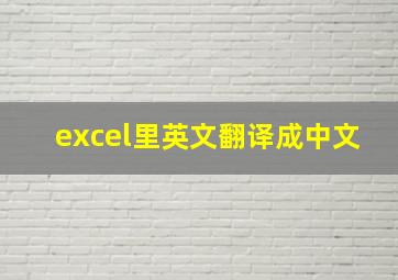 excel里英文翻译成中文