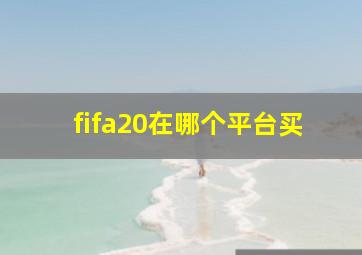 fifa20在哪个平台买