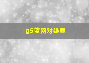 g5篮网对雄鹿