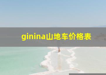 ginina山地车价格表