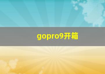 gopro9开箱