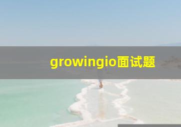 growingio面试题