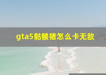 gta5骷髅猪怎么卡无敌