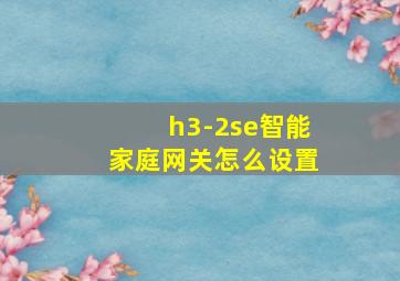 h3-2se智能家庭网关怎么设置