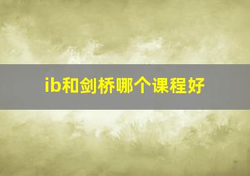 ib和剑桥哪个课程好